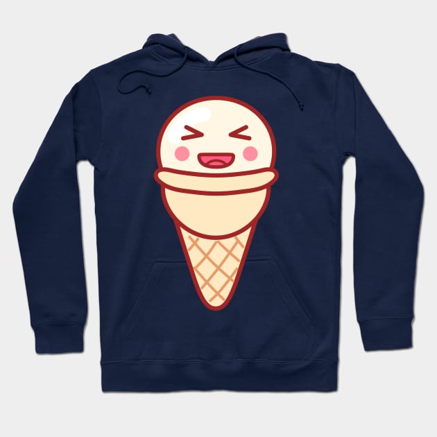 Laughing Ice Cream Emoji Hoodie by lightsonfire